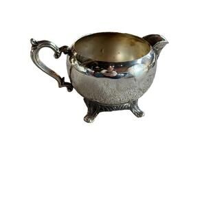Vintage Footed Creamer Jug Silver toned